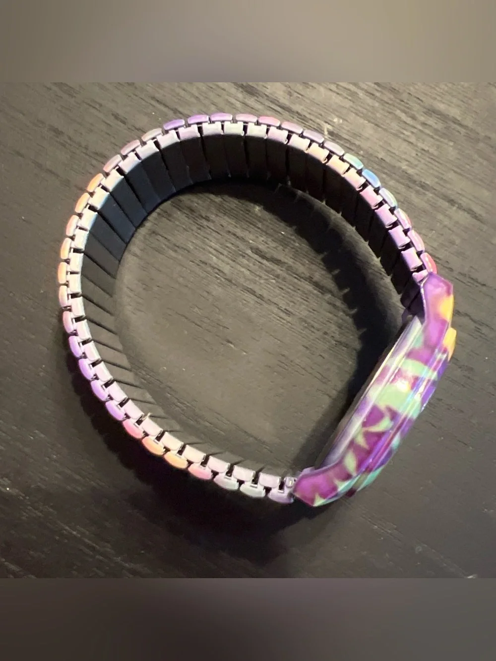 Purple Multi-Color Stretch Band Analog Watch‼️needs new battery‼️